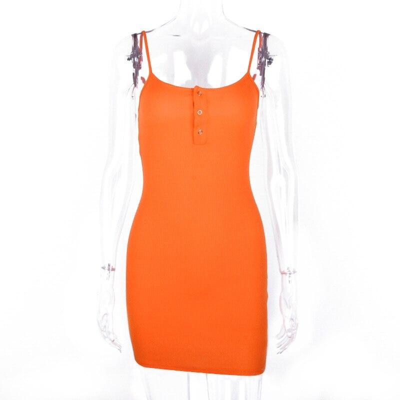 Dulzura ribbed knitted neon women mini dress  solid bodycon 2020 summer festival streetwear clothes party elegant clothing
