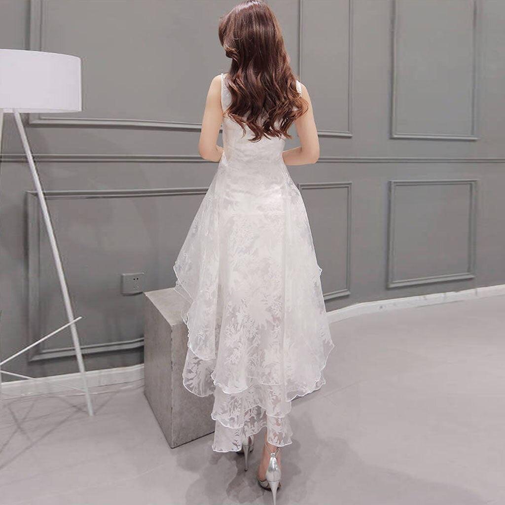 Women'S Summer Organza Dress Floral Print Wedding Ball Prom Gown Party Dress Fashion Sleeveless Elegant Puffy Ruffles Midi Dress