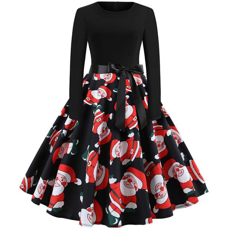 Plaid Print Vintage Long Sleeve Women Dress