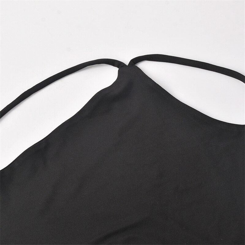 Women Sleeveless Backless Slim Fit One Shoulder Short Dress Solid Color  Party Club Bodycon Dress