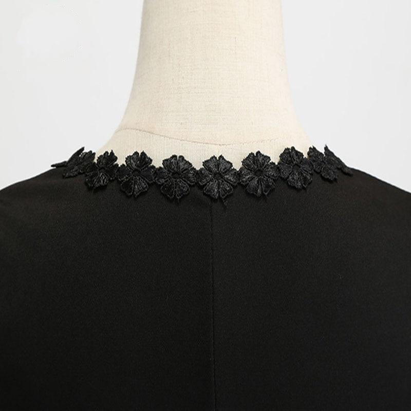 Embroidery Party Midi Dress Vintage V Neck Slim Dresses