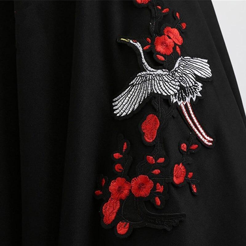 Embroidery Party Midi Dress Vintage V Neck Slim Dresses
