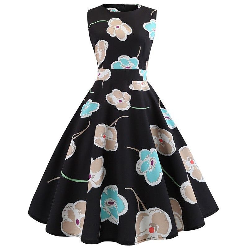 Wave Print Women Robe 50s 60s Rockabilly Swing Pinup Elegant Dot Party Dress