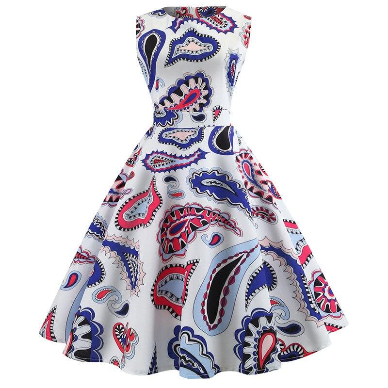 Wave Print Women Robe 50s 60s Rockabilly Swing Pinup Elegant Dot Party Dress