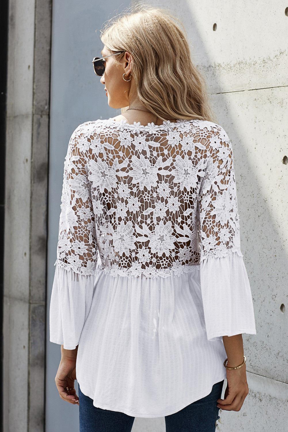 Crochet Lace Button Top