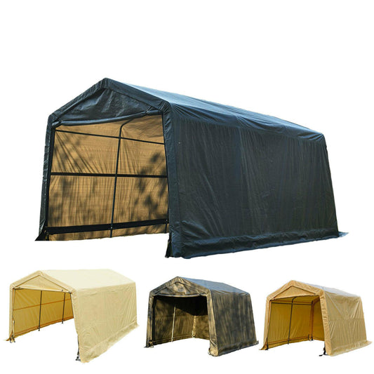 10'x10'x8'/10'x15'x8'FT Storage Shed Tent Shelter Car Garage Steel Frame Carport