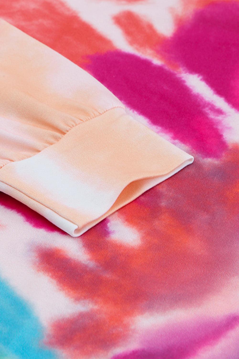 Tie-dyed Print Pullover Sweatshirt Dress