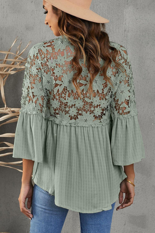 Crochet Lace Button Top
