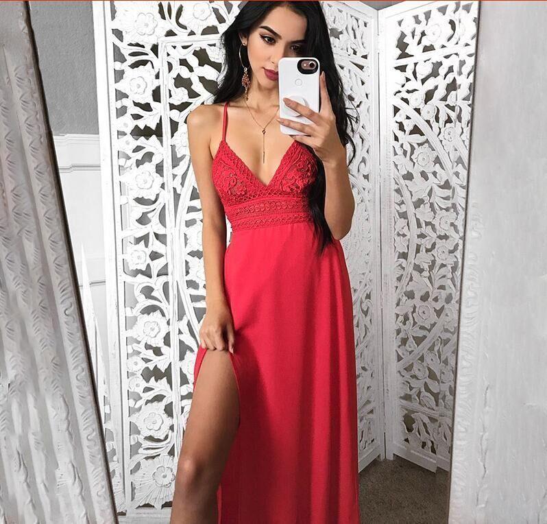 Floral Summer Beach Long Dress White Red Plus Size