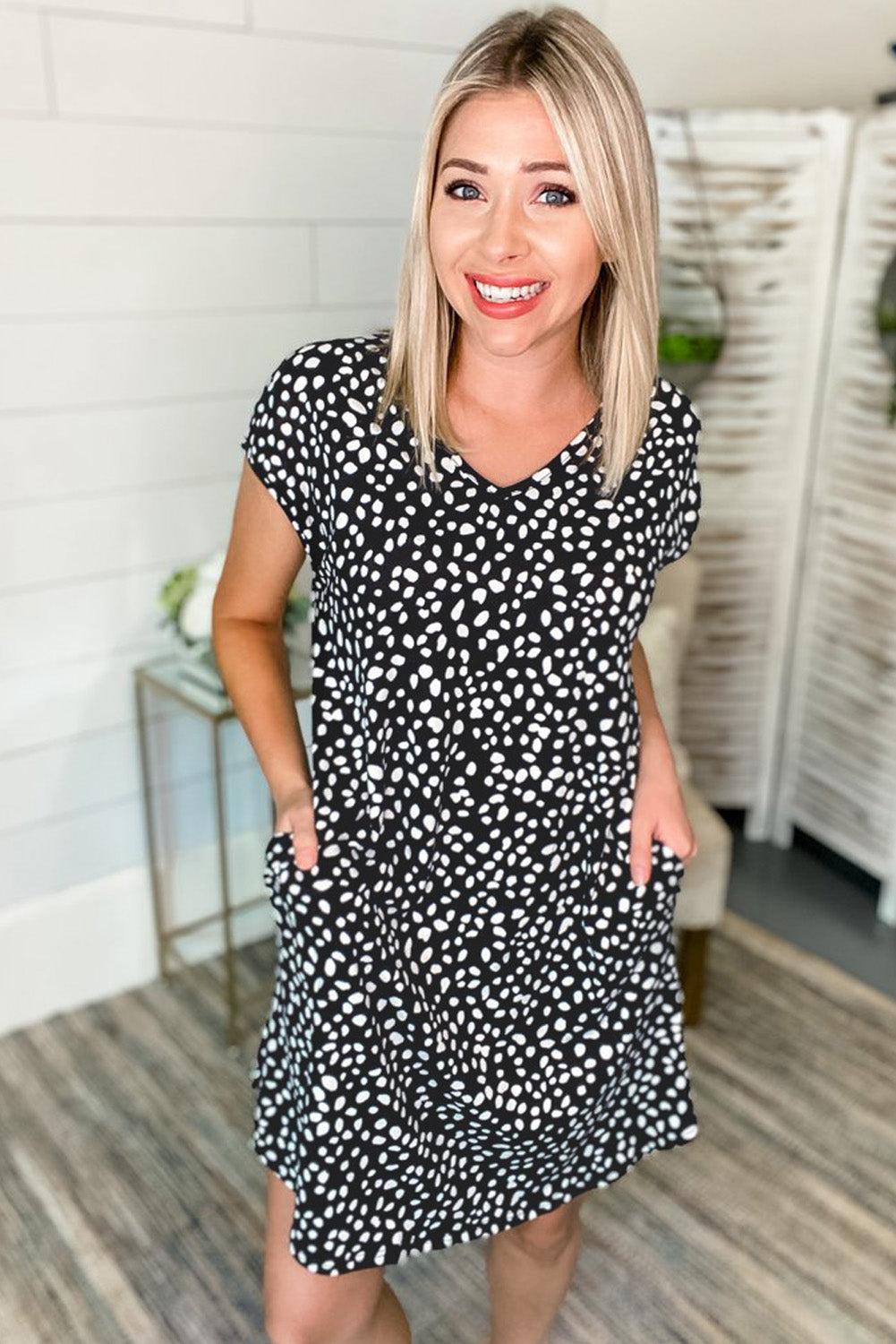 Cheetah Print Pocketed Mini Dress