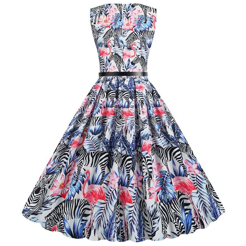 Flamingo Print Women Summer Dress