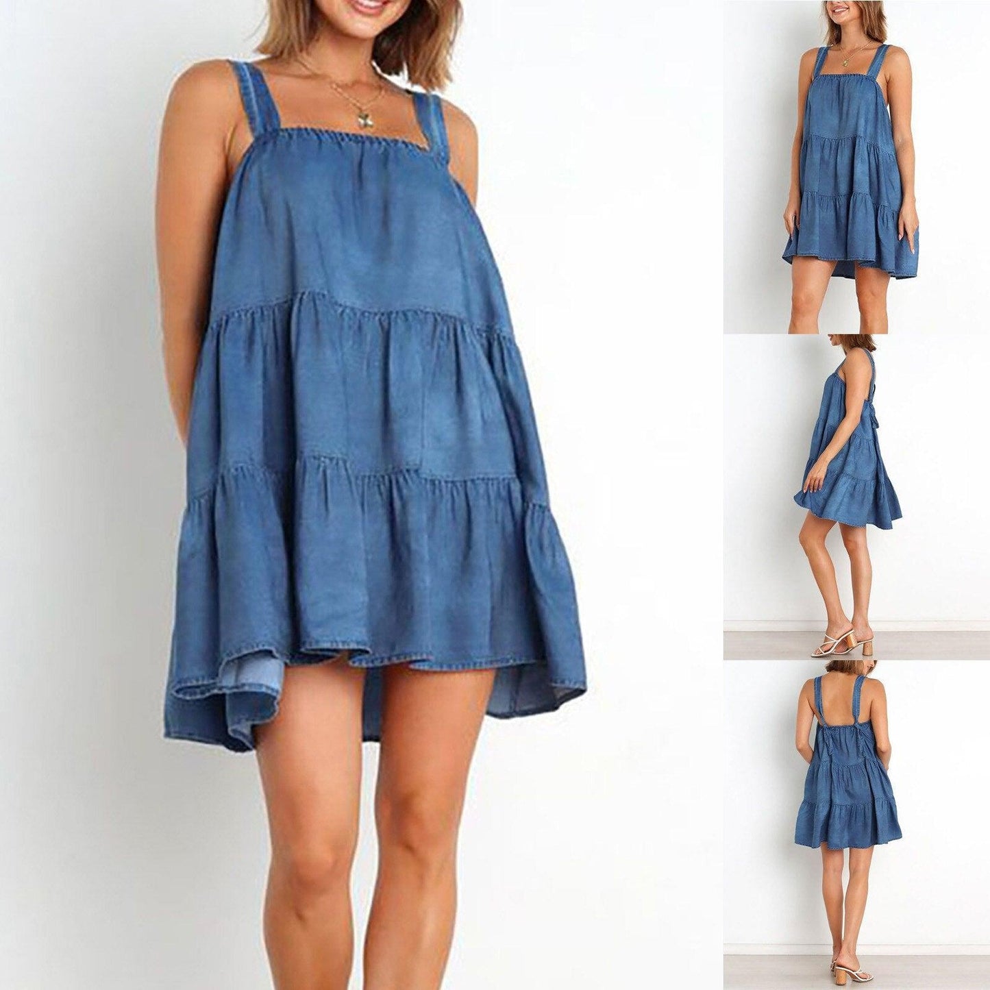 Femme Solid Sleeveless Beach Party Dress Loose  Mini Dress Casual Strapless Women Summer Off Shoulder Платья Ruffles Dresses