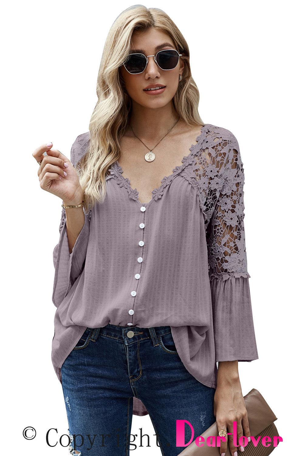Crochet Lace Button Top