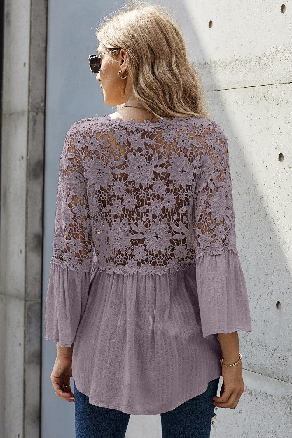 Crochet Lace Button Top