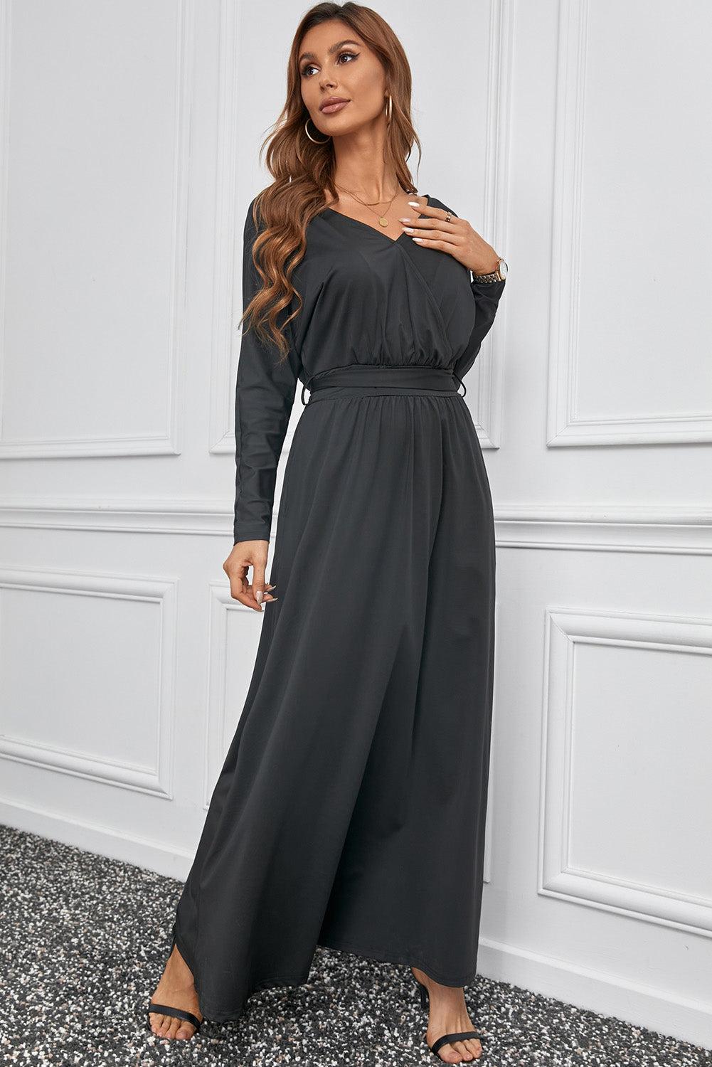 V Neck Batwing Sleeve Maxi Dress