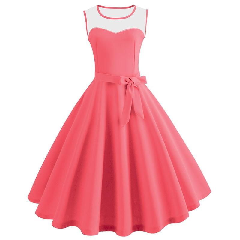 Lace Patchwork Summer Dress Women  Red Prom Party Dress