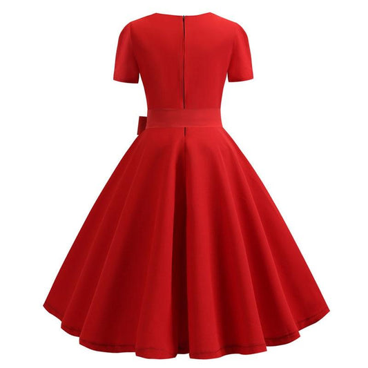 Women Summer Dress Elegant Retro Vintage 50s 60s Robe Rockabilly Swing Pinup Dresses