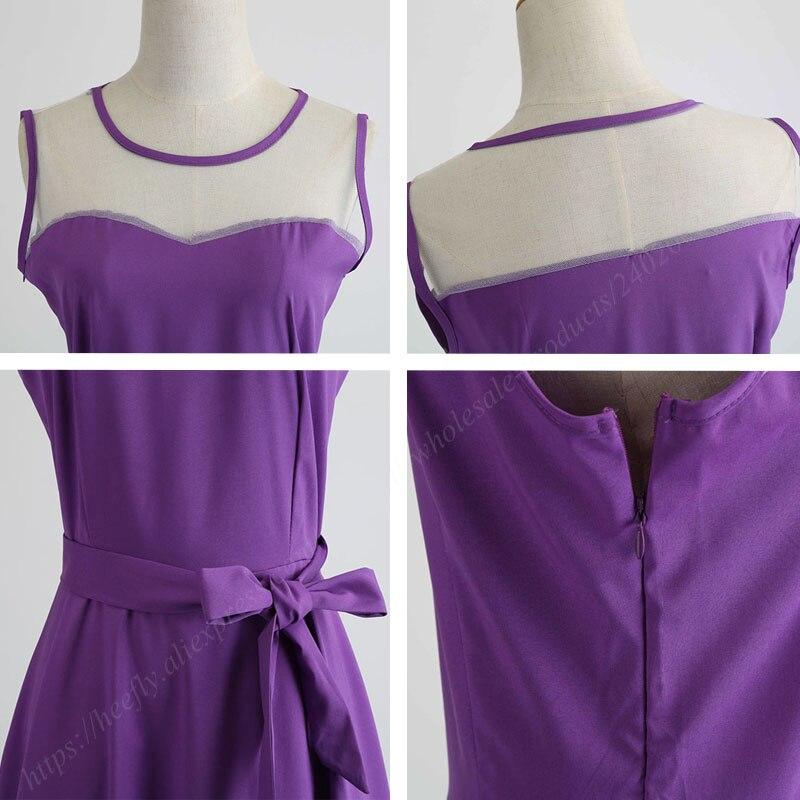 Red Yellow Blue Purple Rockabilly Tunic Lace Patchwork  Party Dress