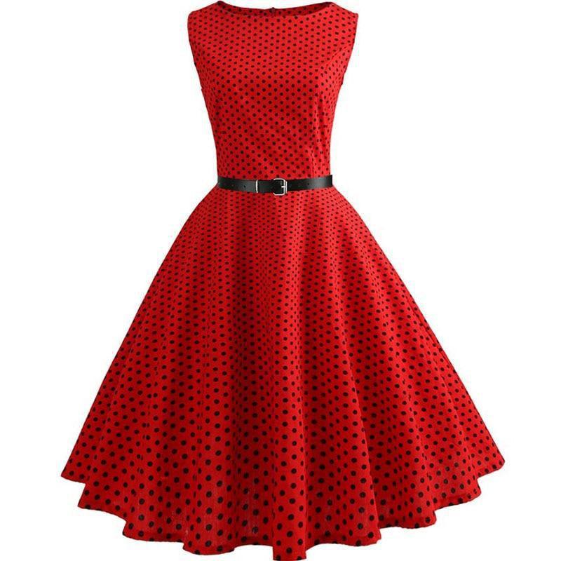 Red Polka Dot Floral Summer Dress