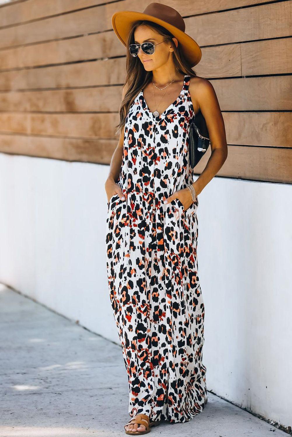 Sleeveless Cut-out Pocketed Maxi Dress