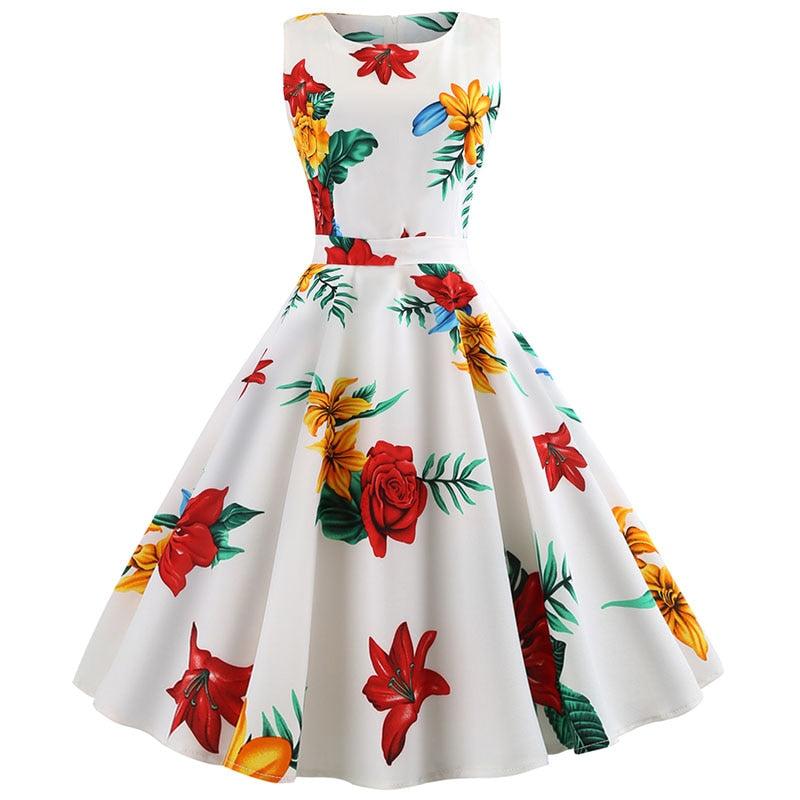 Floral Print Elegant Vintage Pin up Dress