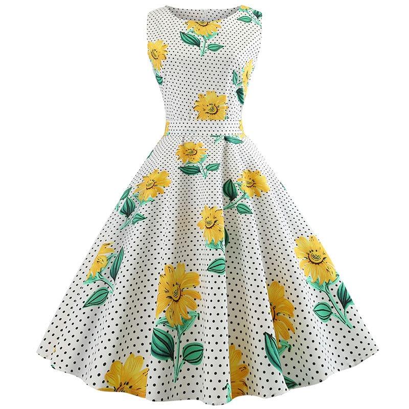 Floral Print Elegant Vintage Pin up Dress