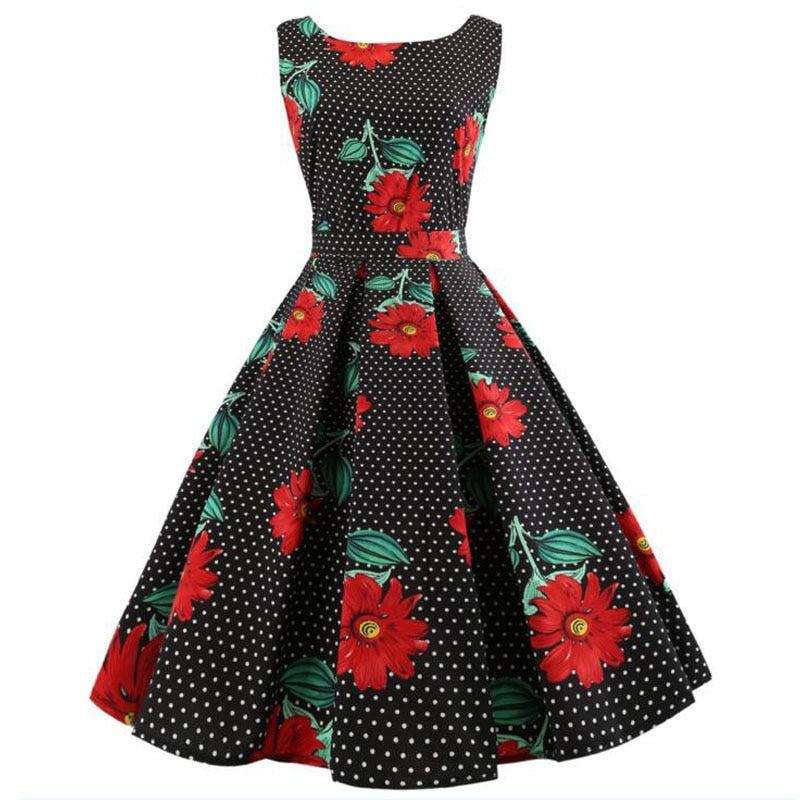 Floral Print Elegant Vintage Pin up Dress