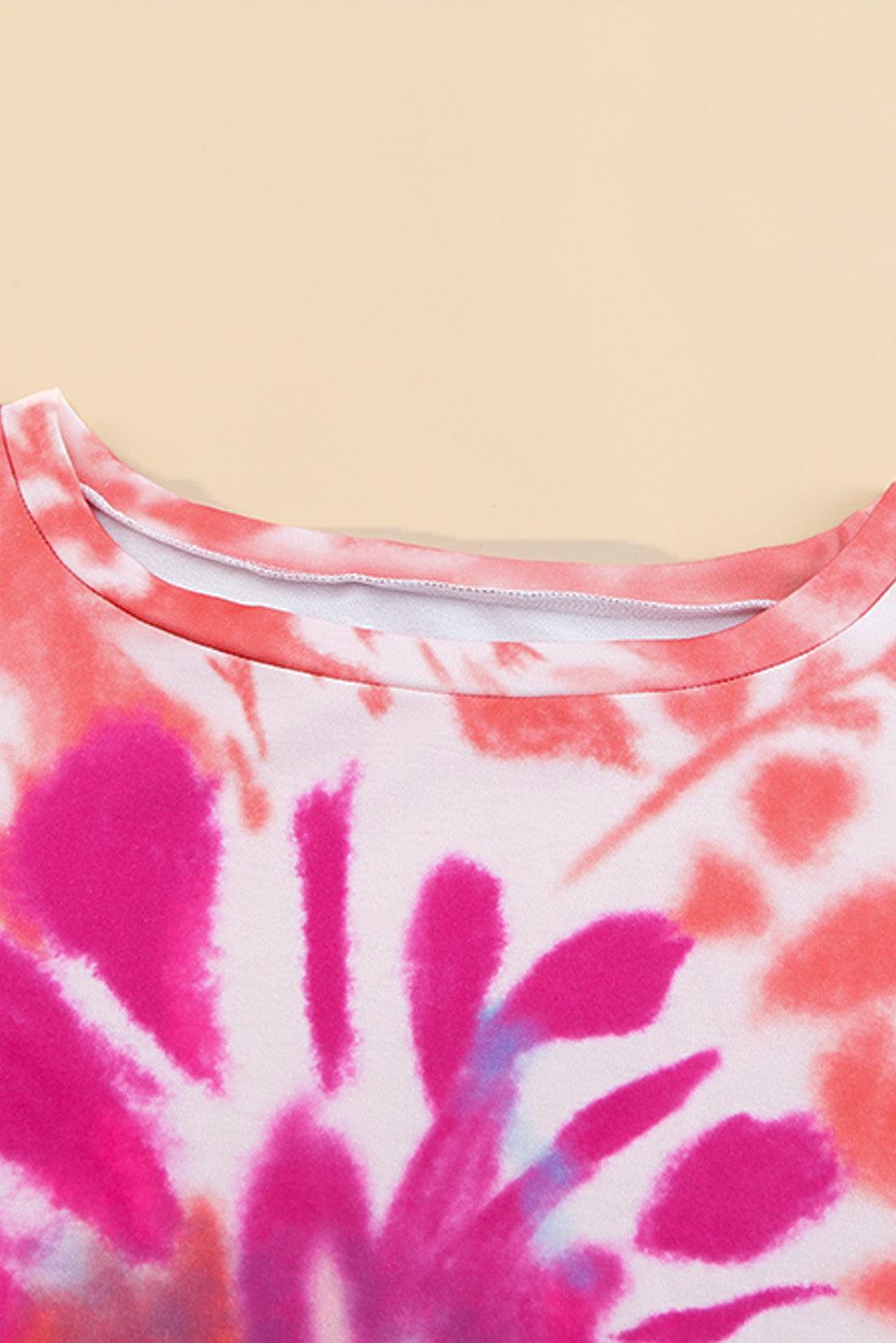 Tie-dyed Print Pullover Sweatshirt Dress