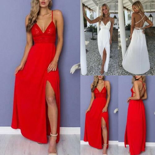 Floral Summer Beach Long Dress White Red Plus Size