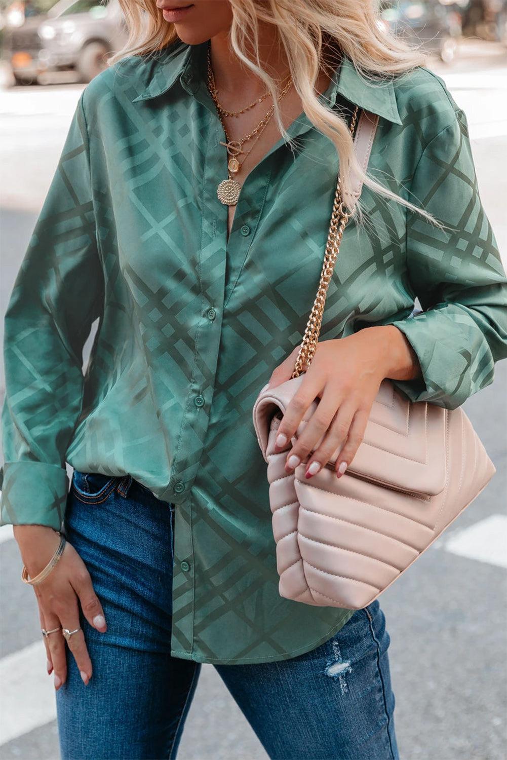 Shiny Satin Buttons Shirt